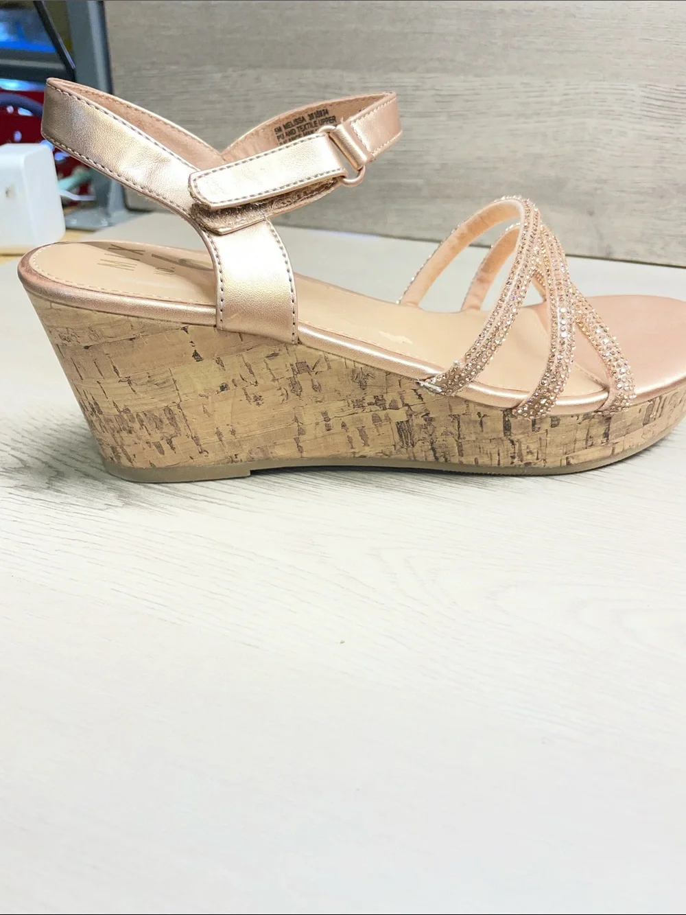 Mix No. 6 Rose Gold Strappy Crystal Embellished Sandals #1097
